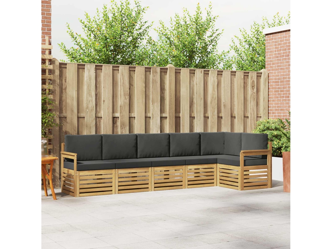 Vidaxl Conjunto De Sofás Para Exterior 6 Unid. Branco E Antracite
