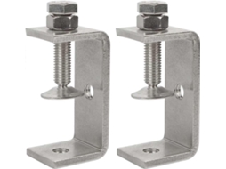 Conjunto de 2 grampos de aço inoxidável 304 com 65 mm de largura, grampos de mandíbula com abertura para trabalhos em madeira e metal.