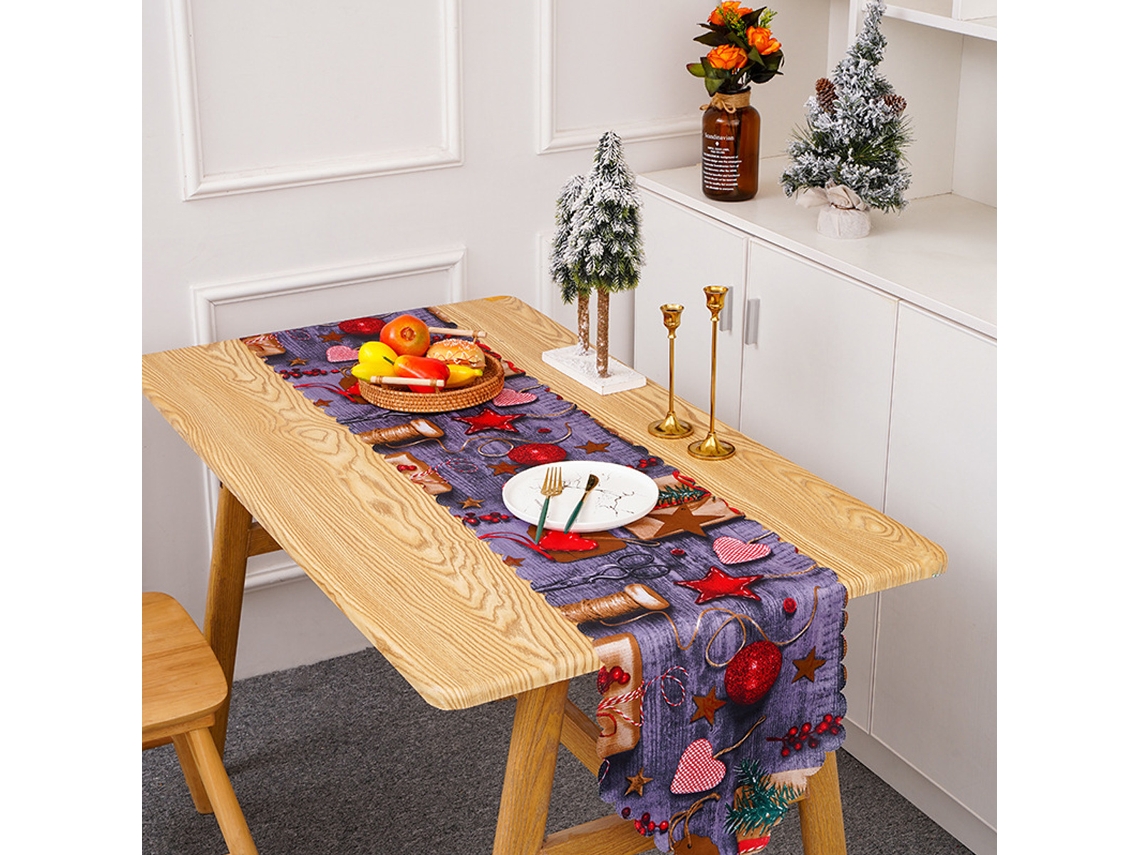 Toalha de Mesa de Natal Antiderrapante Decoração Farmhouse NEVEANCE