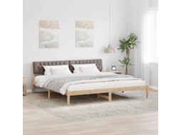 Vidaxl Estrutura Da Cama Com Cabeceira Marrom E Taupe 200 X 200 Cm