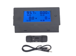 Monitor De Batería Dc Digital Voltímetro Amperímetro Para 6.5‑100v Con Cable 0.5m