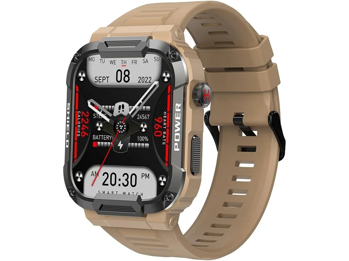 Relógio inteligente masculino com tela grande de 1,85 polegadas, estilo militar, Android, fitness, para homens, para fazer/conhecer, Bestvite