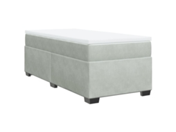 Cama com Molas/colchão 90x200 Cm Veludo Cinza claro MAISON EXCLUSIVE