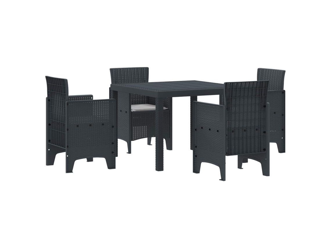 Maison Exclusive - Conjunto De Jantar Para Jardim 5 Pcs Antracite Polipropileno