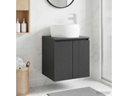 Vidaxl Vaidade Com Pia Suspensa Preto 49,5 X 44,5 X 66 Cm