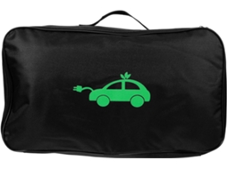 Bolsa Organizadora Portátil Para Carregador De Veículos Elétricos Em Tecido Oxford Preto, Com Alça Prática.