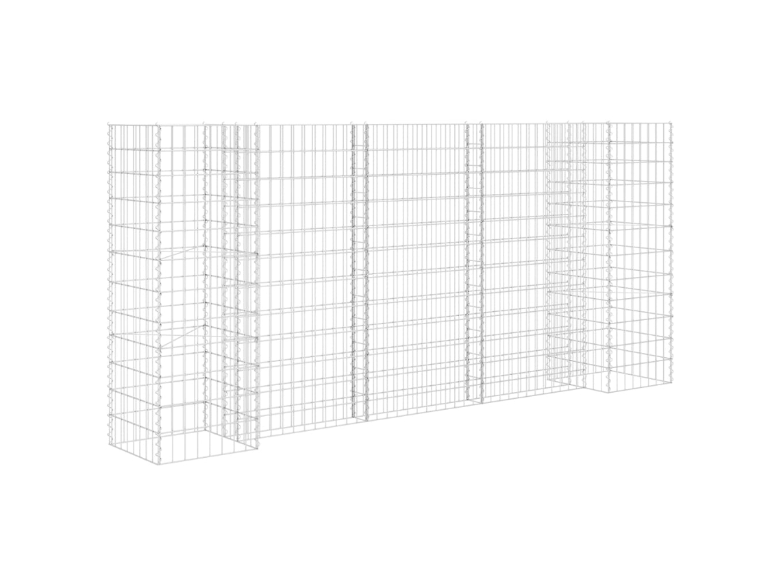 Gabion Planter, Gabion Planters Vidaxl Prateado Aço (260 X 40 X 120 Cm)