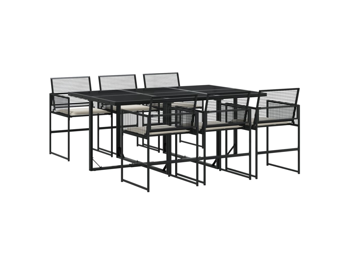 Garden Dining Set, Garden Dining Sets Vidaxl Preto Rattan / Vime (n/a)