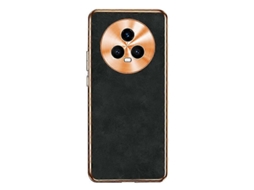 Capa Para Celular Honor Magic5 Em Pele De Cordeiro Com Revestimento Eletrolítico