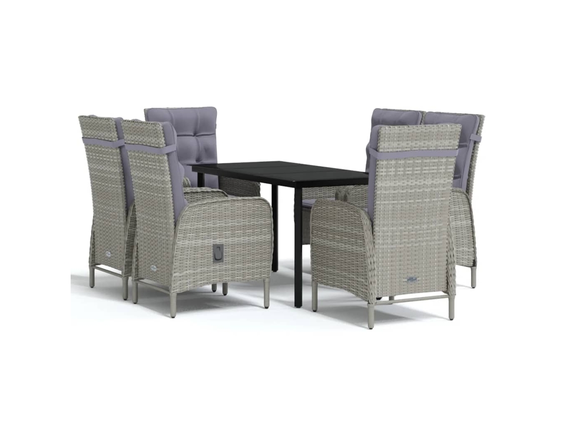 Garden Dining Set, Garden Dining Sets Vidaxl Cinzeto Rattan / Vime (140 Cm Table Length)