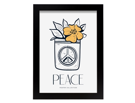 Póster Artemante NACNIC Pop. Flor de la Paz ilustrações artísticas modernas para decoração de interiores.