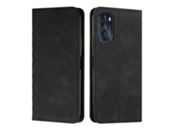 Capa Magnética Para Motorola Moto G 5g 2022 5g Com Padrão De Diamante E Textura Que Imita A Pele.
