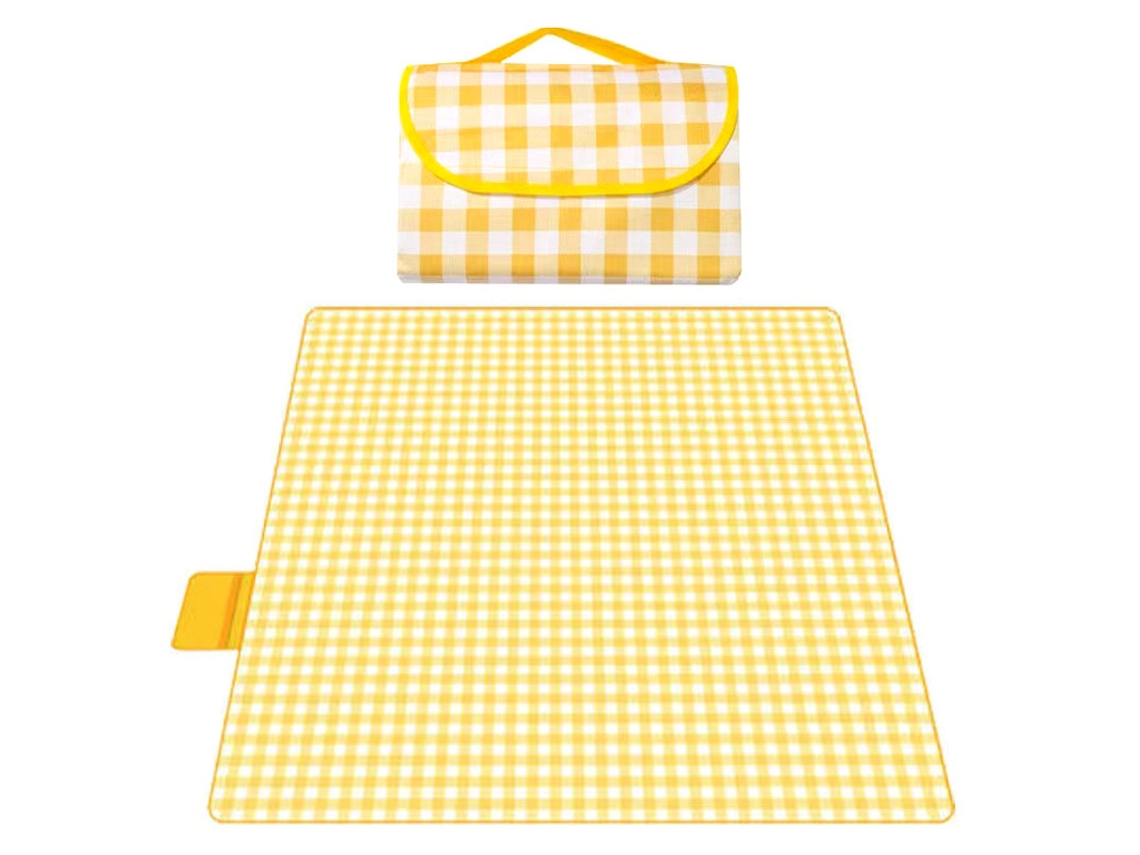 Tapete De Acampamento Grande Para Piquenique De 2x2 M, Dobrável, Grosso, Impermeável, Amarelo SUNNY SPACES