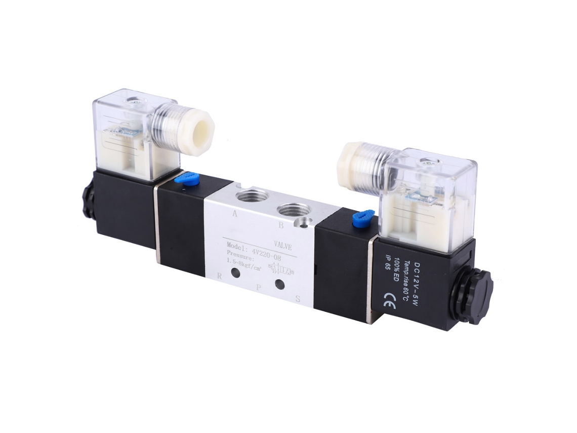 Válvula De Ar Eletromagnética Pneumática Laxiscreed 2 Posições 5 Vias, Alimentada Por Dc12v