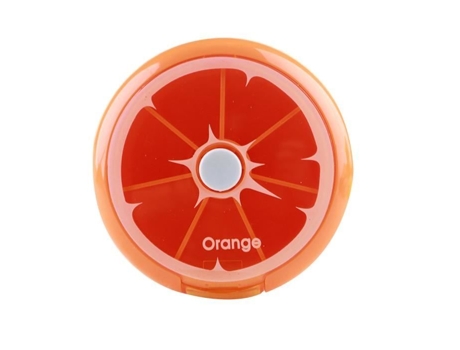 Caixa Organizadora De Medicamentos Portátil Com 7 Compartimentos Rotativos Laranja 2016 Joylivecy
