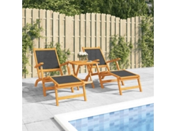 Vidaxl Cadeiras De Terraço 2 Pcs Madeira De Acácia Maciça E Textilene