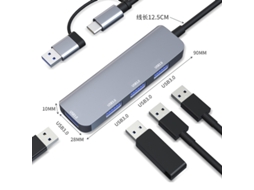Lurelia Hub Usb Byl-2013u 4 Em 1, 3.0 + 3×2.0, Cabo 13,5 Cm