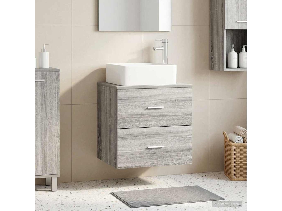 Vidaxl Vaidade Com Pia Suspensa Sonoma Cinzento 49,5 X 41 X 63 Cm