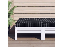 Vidaxl Almofadão Móveis Paletes 60x60x8 Cm Tecido Oxford Xadrez Preto