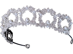 Tiara Com Coroa De Strass E Pérolas Artificiais, Ideal Para Casamentos.