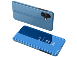 Capa Em Couro Pu Com Suporte, Para Apple Iphone 16 Plus Cor Azul