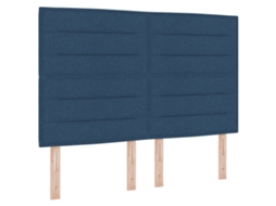 Conjunto 1 Cama Box Vidaxl Azul Tecido (140 X 200 Cm)