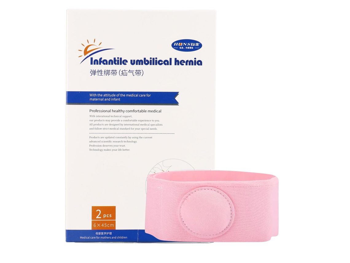 Mali 2pcs Cinto Umbilical Bebe Hernia Algodão Macio Ajustavel para 0 1 Ano Rosa
