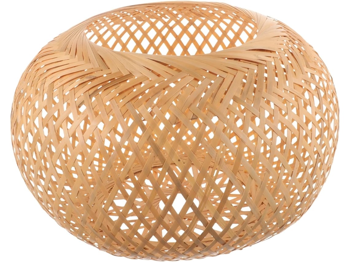 Luminária Pendente de Bambu Trançado, Multiuso, Estrutura Trançada, Luz Suave para Teto. SFUSHOS