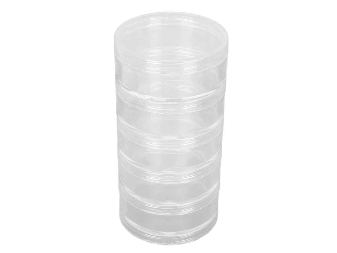 Caixa de Armazenamento de Peças de Relógio com 5 Camadas Transparente 2.7 Polegadas