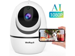 Câmera de vigilância WiFi, WEIRAY 1080P Video Baby Monitor Câmera IP WiFi interna com detecção de movimento, áudio bidirecional S/MARCA