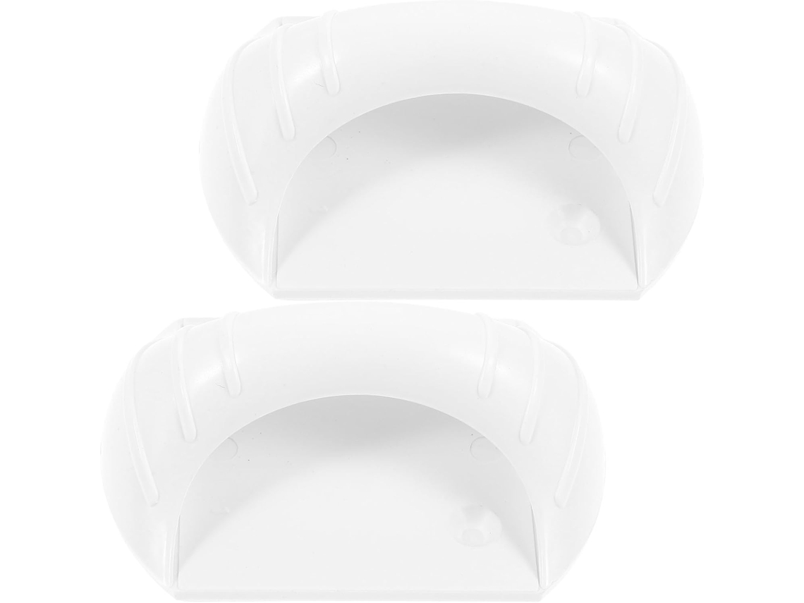 Fuoyloo 2 Peças Puxadores Adesivos Para Armários, Puxadores Autoadesivos De Plástico Branco Para Portas Correr Com