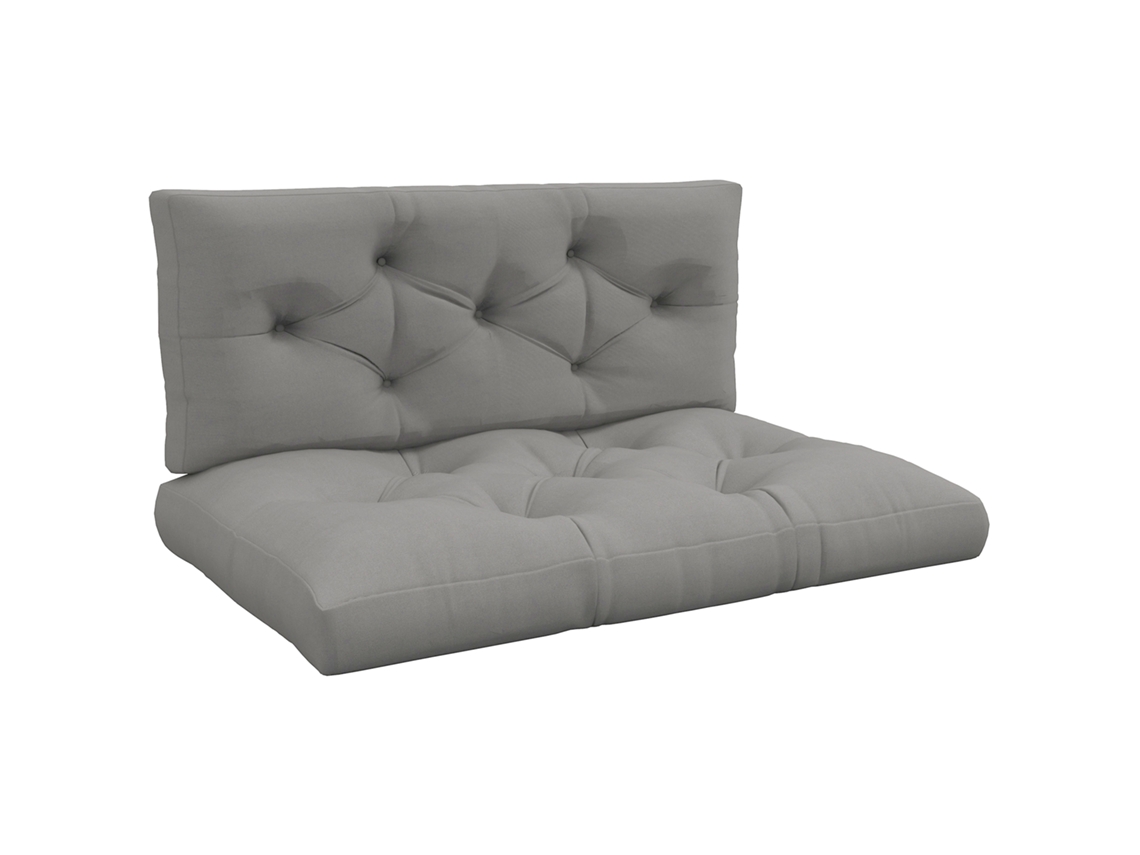 Almofada de Assento com costura de botão, 120x80x12cm, cinza S/MARCA