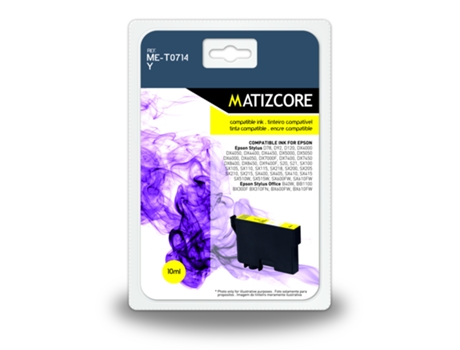 Tinteiro MATIZCORE Epson T0714 Amarelo (MET0714Y) — Amarelo