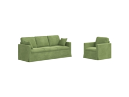 Maison Exclusive - Conjunto De Sofás 2 Unid. Verde Claro Veludo