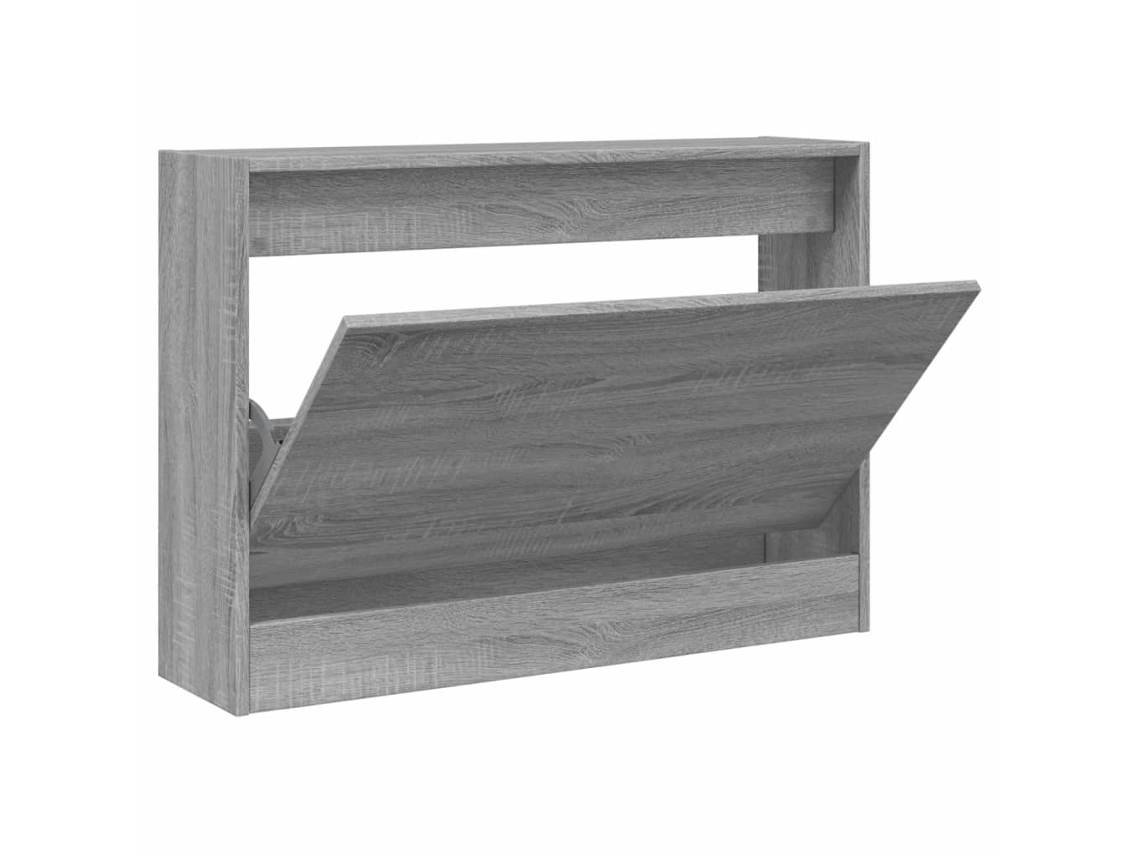 Shoe Cabinet, Shoe Cabinets Vidaxl Cinzeto Madeira Processada (80 X 21 X 57 Cm)