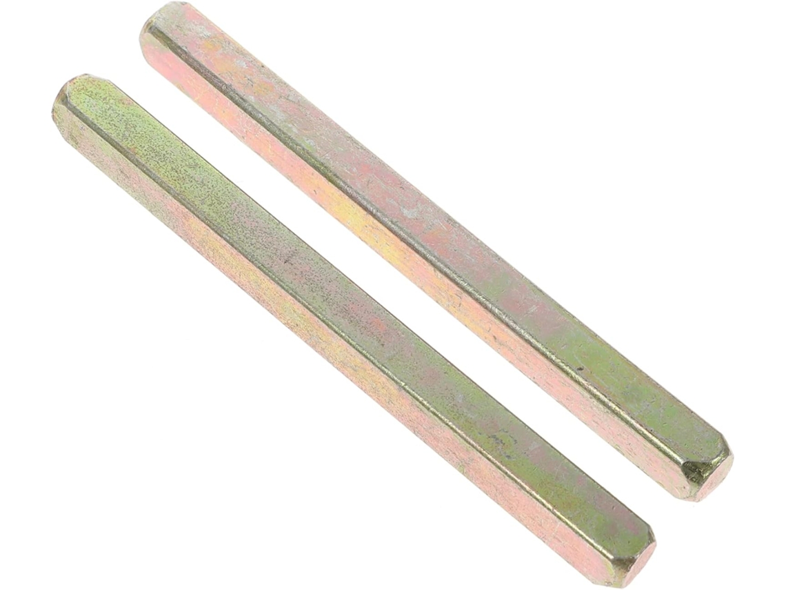 2 Peças De Fuso Porta Antigo 8x8x100mm Ferro Dourado