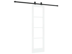 Porta Deslizante Com Conjunto De Ferragens Vidaxl Branco Madeira De Pinho Maciça