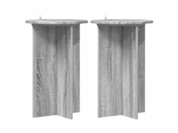 Conjunto 2 Suporte Moderno Para Plantas Vidaxl Cinzento Derivados De Madeira (ø40 X 60 Cm)