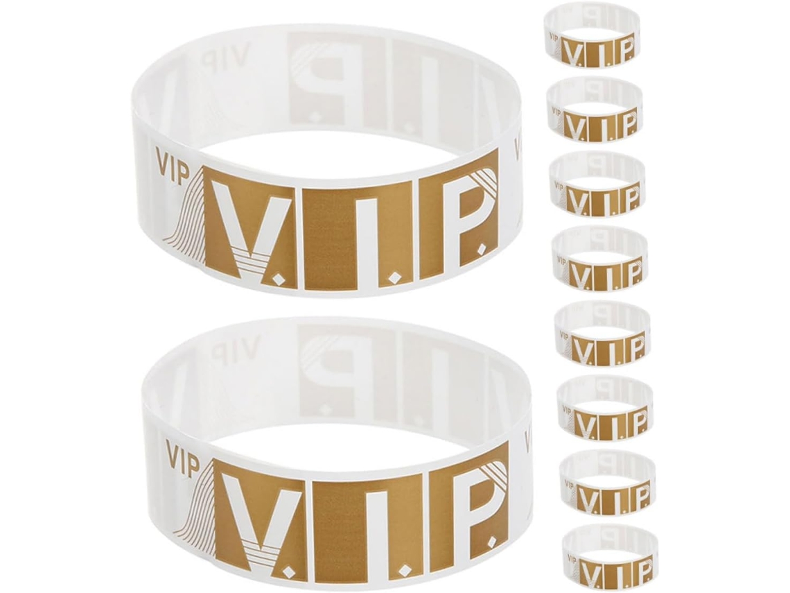 Pacote com 600 pulseiras de papel impermeáveis para eventos como festivais, shows e exposições.