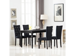 Vidaxl Cadeiras De Jantar 4 Pcs Veludo Preto