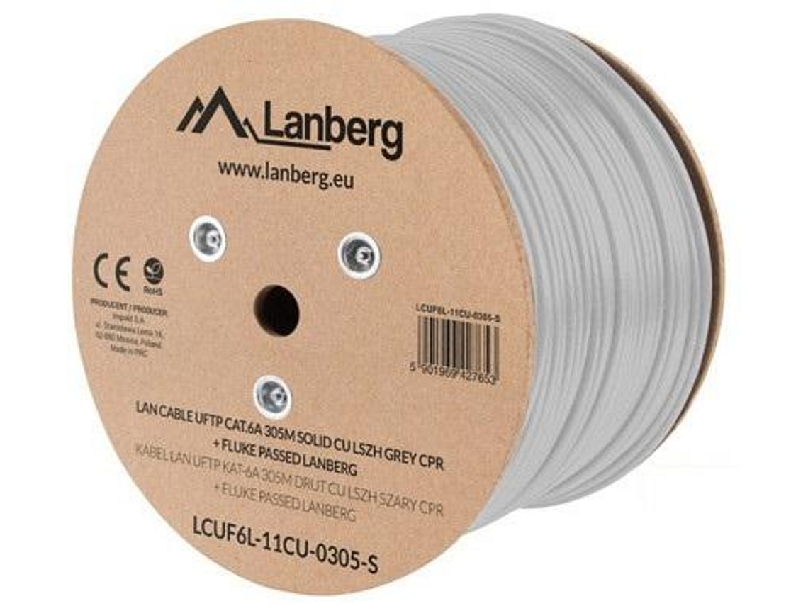 Lanberg Lcuf6L-11Cu-0305-S Cabo de Rede Cinzento 305 M Cat6A U/Ftp Stp