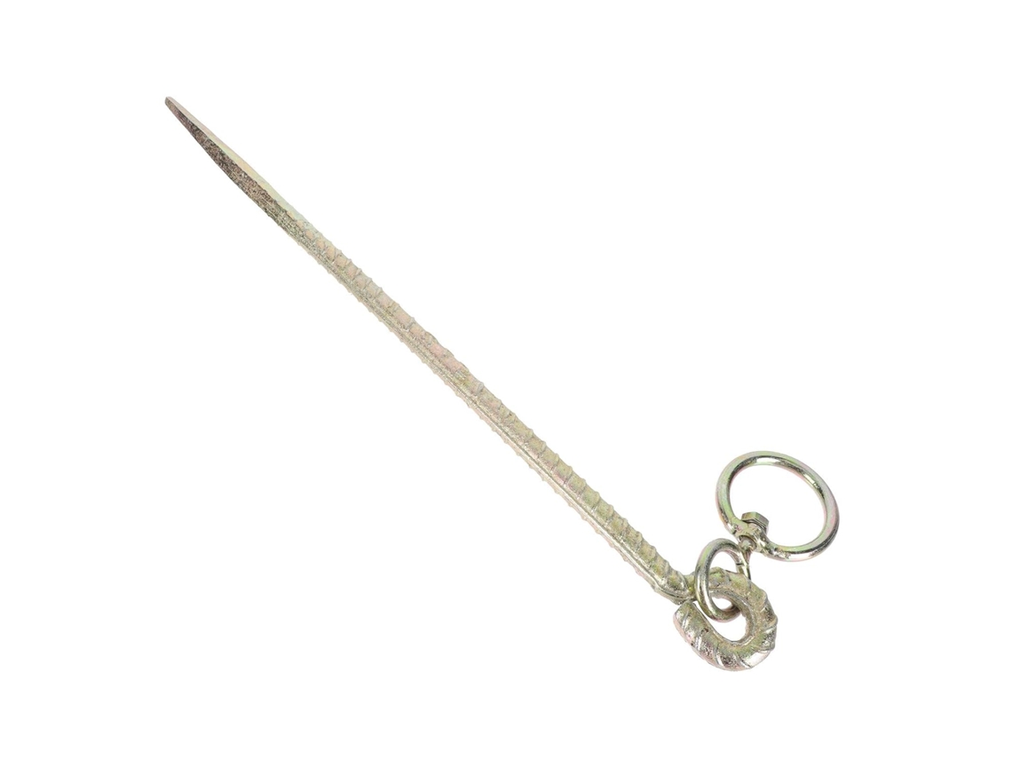 Poste De Amarração De Ferro De 50 Cm Com 2 Argolas Para Gado, Ovelhas E Cavalos.