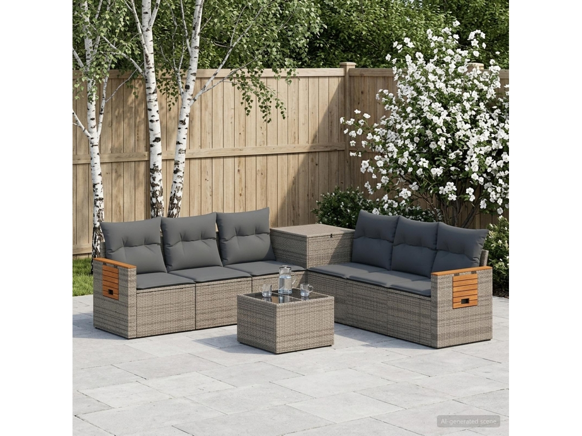 Vidaxl Conjunto De Sofás 8 Unid. Cinza E Cinza Escuro