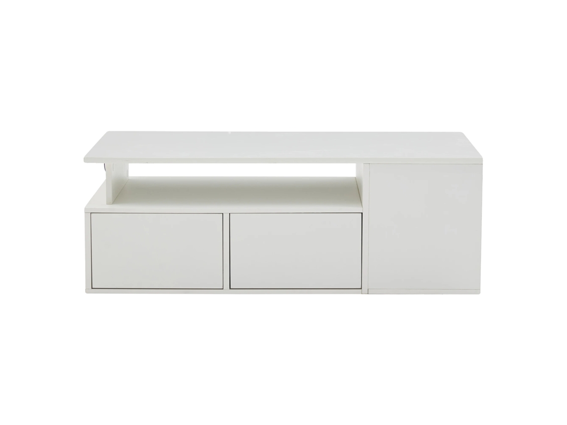 Mesa De Café, Design Moderno, Iluminação Rgb, Branco