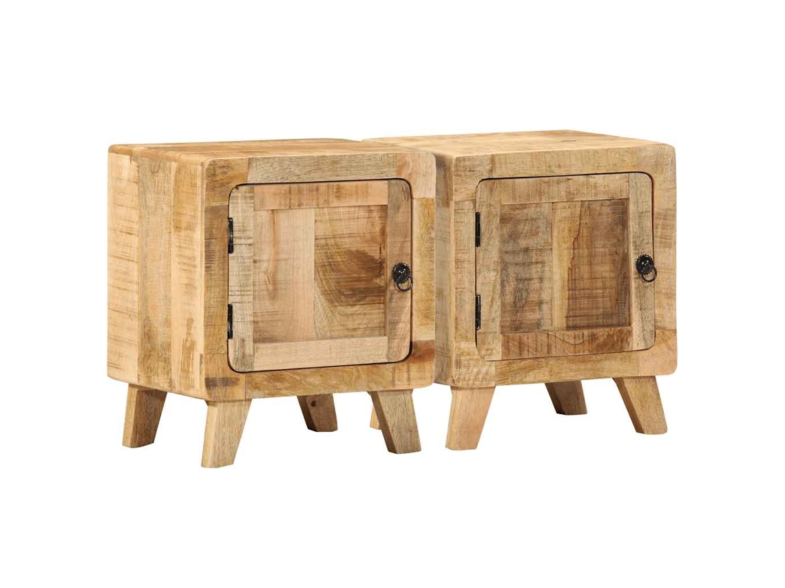 Bedside Cabinet, Bedside Cabinets Vidaxl Marrom Madeira De Mangueira (n/a)
