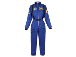 Traje De Astronauta Para Homem Conjunto Cosplay Halloween Tamanhos Xs-xxxl Poliéster Da China Continental Blue Para Mulheres