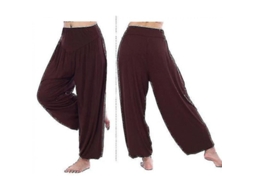 2026 pantalones de Yoga Harem para Mujer Baggy Aladdin Bloomers Ligero de Algodón M Café