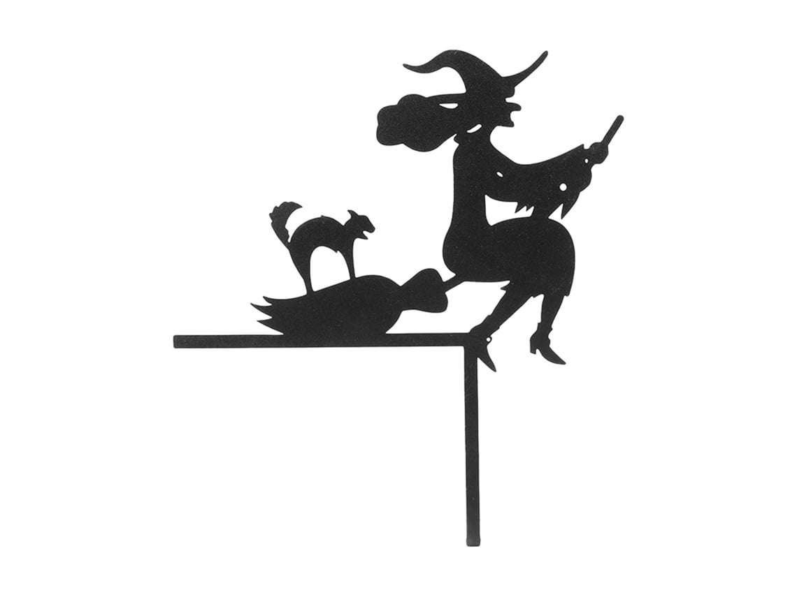 Sinal De Cantinho De Porta Halloween Com Bruxa E Gato Voador