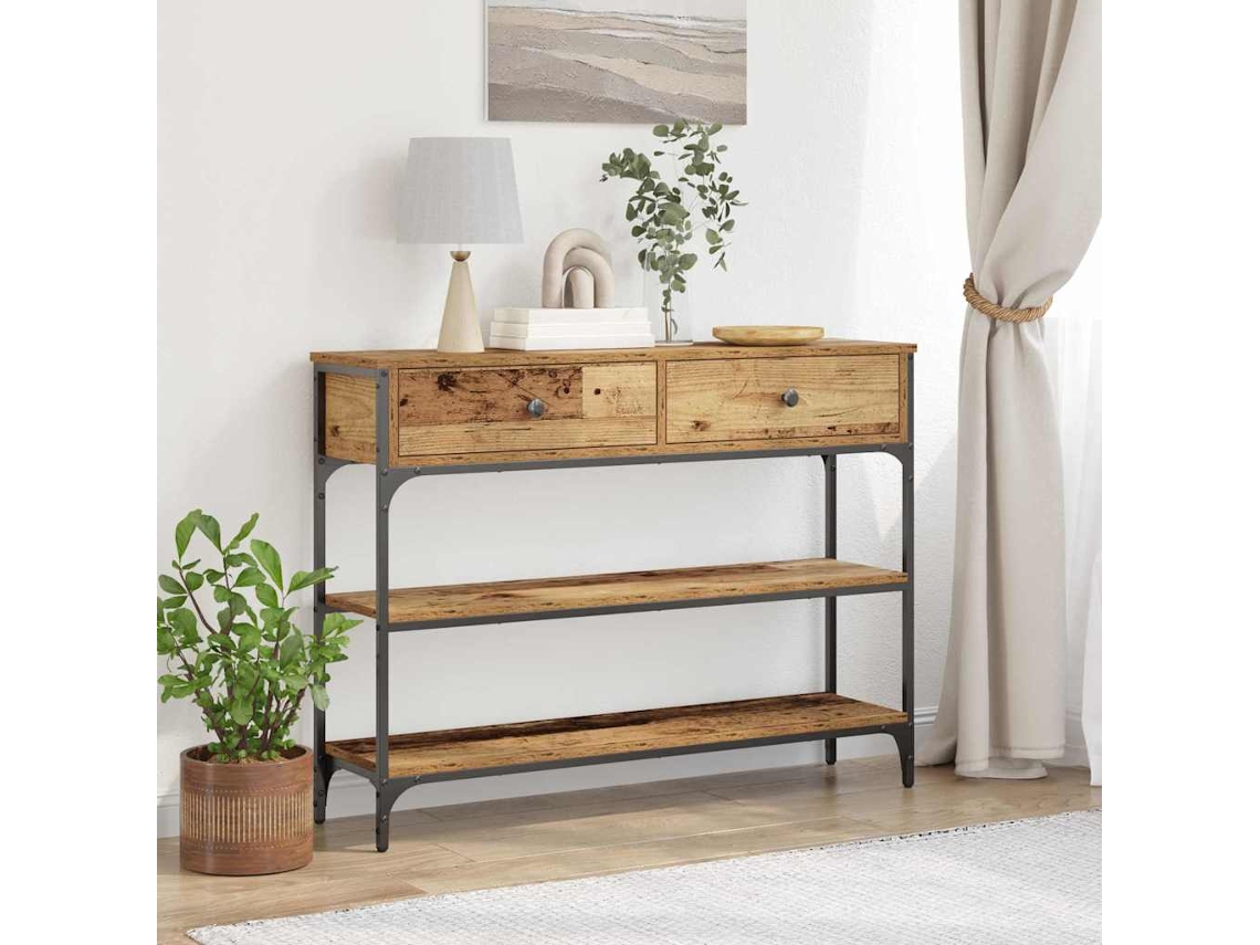 Vidaxl Aparador Madeira Antiga 100 X 25 X 75 Cm Derivados De Madeira