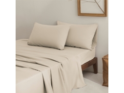 Conjunto Lençóis 4 Peças Lençol De Baixo 203x198*26cm Lençol De Cima 259*274cm 2 Fronhas 101x50cm Microfibra Caqui Hexinyigjly